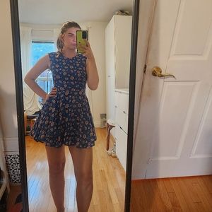 H&M Blue and Yellow Floral Dress, US 4